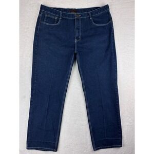 Jean Station Denim Jeans Straight Leg Dark Wash Cotton Blend Mens Size 46/32‎